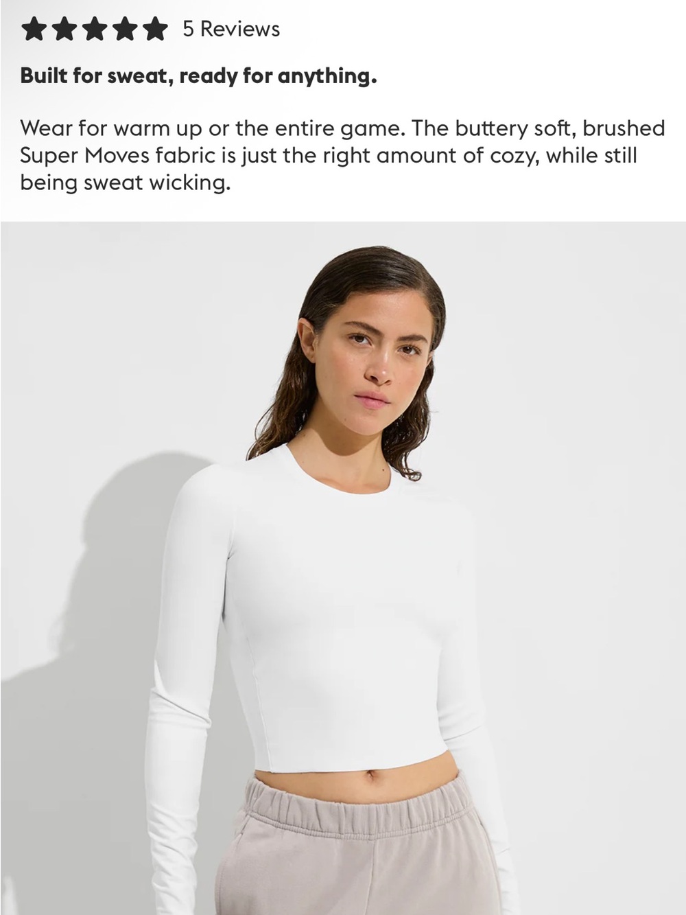 Left On Friday White Long Sleeve Crewneck Crop Top